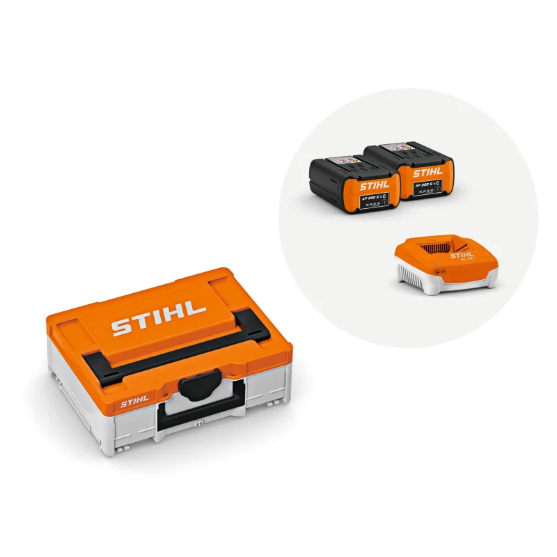 STIHL Power Box Basic met 2 AP 200 S accu’s en 1 AL 301 lader